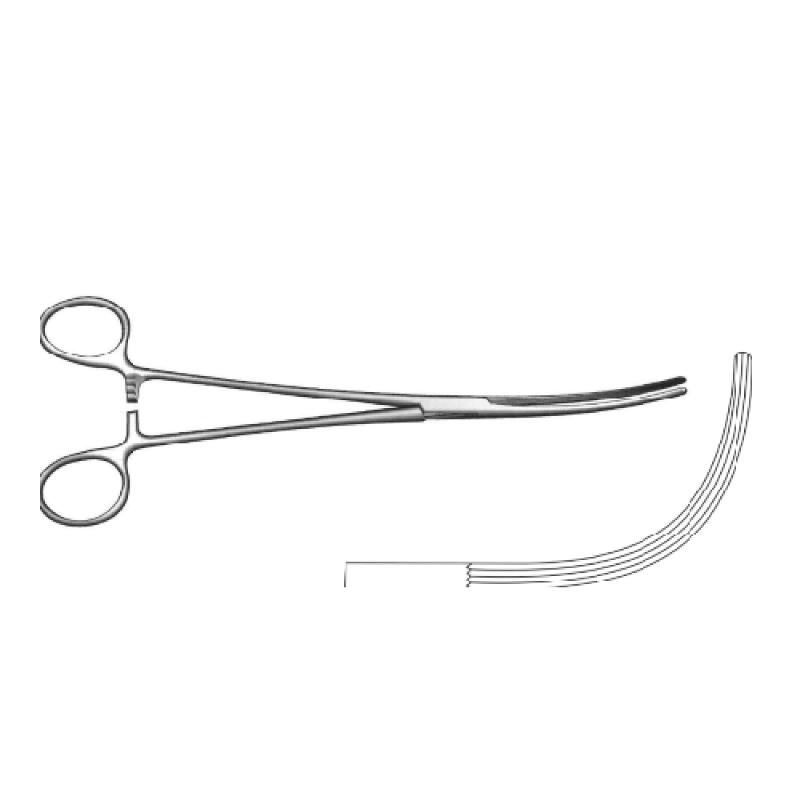 Затискач судинний Crafoord-Sellors 24 cм, зігнутий, J-17-214, Surgicon.